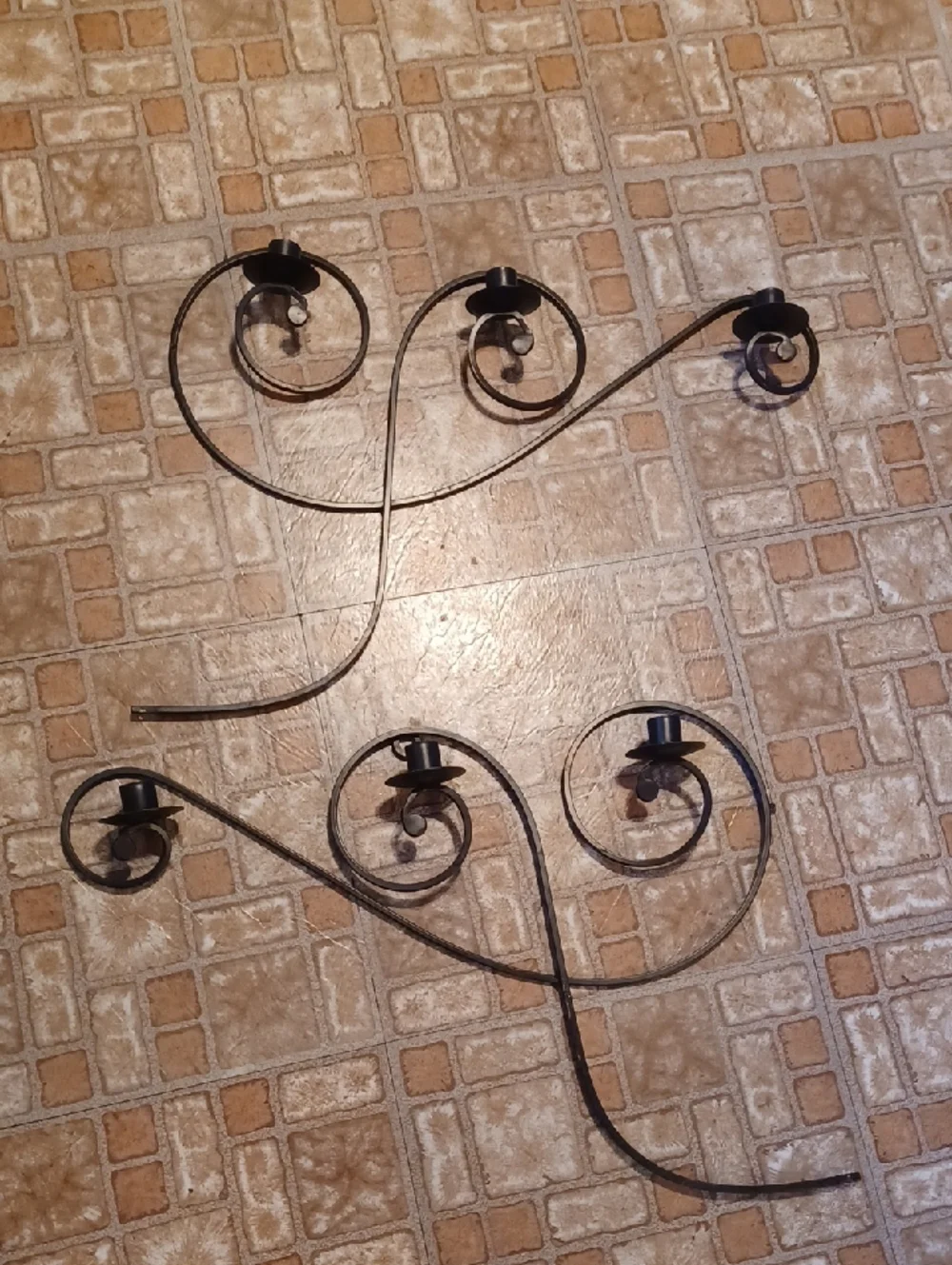 Decorative Metal Wall Sconce Pair in Dark Finish
